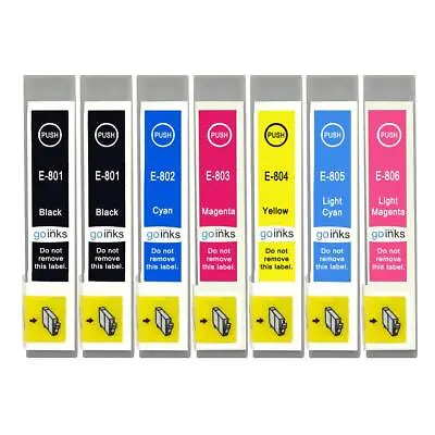 £15.75 • Buy 7 Ink Cartridges (Set+Bk) For Epson Stylus Photo PX650, PX730WD, R265, RX585