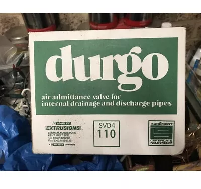 £25 • Buy Durgo Air Admittance Valve For Internal Drainage  Pipes Diameter 110 Mm