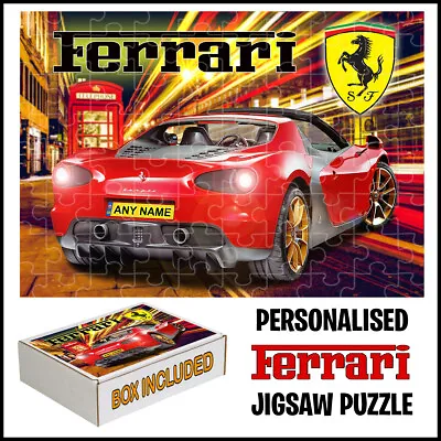 Personalised Ferrari Sport Car Jigsaw Puzzle- Add Any Name • £11.99