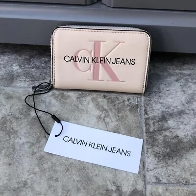 Calvin Klein Beige Monogram Small Zip Around Purse. Brand New. RRP £45 • £35