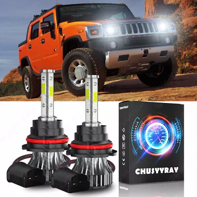 For Hummer H2 2003-2009 - 2X 9007 6000K Front LED Headlight Bulbs Hi/Lo Kit • $23.99