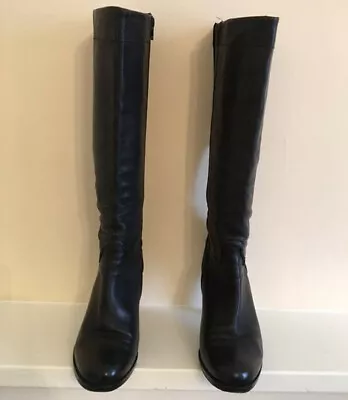  Heeled Knee High Boots Black By Manas Lea Foscati. Size 5. • £50