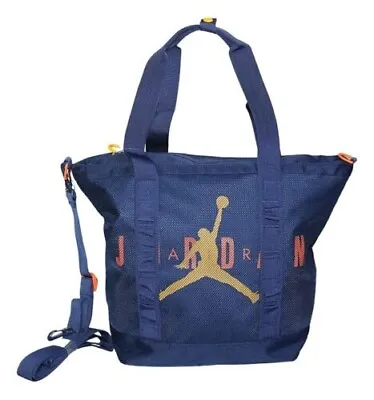 Jordan Jumpman Unisex Blue Gold Coral Zip Tote Bag 9A0520-U9J • $34.97
