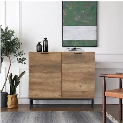 Bronx Buffet Sideboard 100cm 2 Doors Hallway Cabinet Vintage Edge Metal Handles  • $369