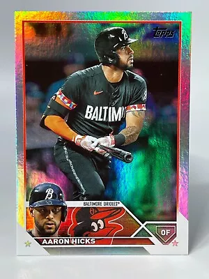 2023 Topps Update AARON HICKS Baltimore Orioles #US299 Silver Rainbow Foil QTY • $1.79