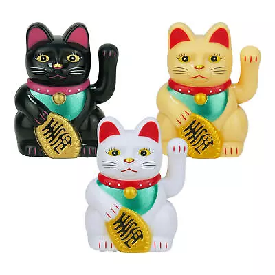 Lucky Cat Waving Arm Vivid Cat Figurine Cute Maneki Neko For Good Fortune • $10.64