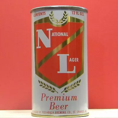 National Lager Beer Flat Top 12 Oz Can Fischbach St Charles Missouri 26D A/F H/G • $2.79