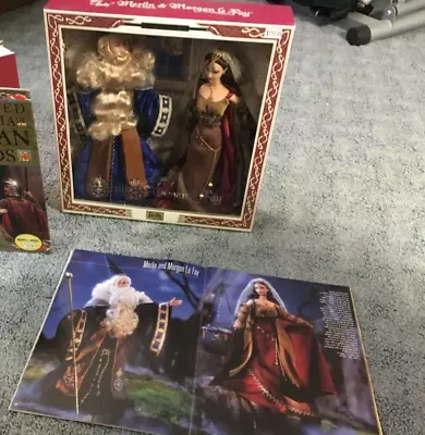 LOWEST PRICE $$$  65 Inv Mattel Magic & Mystery Set Merlin & Morgan Le Fay 2000 • $86.99