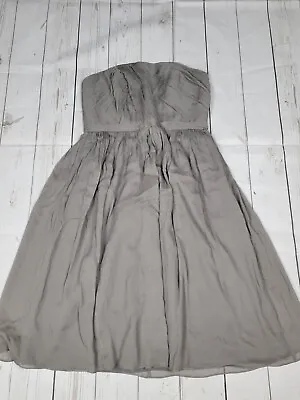 J. Crew Women's Silk Chiffon Graphite Gray Mindy Dress Size 10 (Bridesmaid) • $17.99