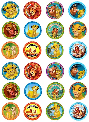 24x Lion King Edible Wafer Circle Cupcake Cookie Toppers Party Uncut 4cms • $7.99