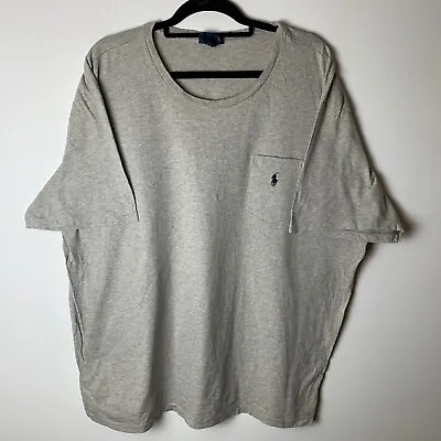 POLO RALPH LAUREN Grey Classic Short Sleeve Pocket T Shirt Size Men's 2XL • £20