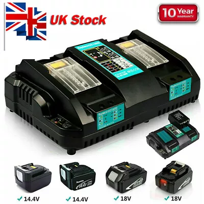 Dual Twin Port Rapid Battery Charger For Makita DC18RD 18V Li-ion BL1860 UK Plug • £21.24