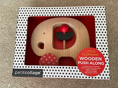 £9 • Buy Petitcollage Little Elephant Wooden Push Along Toy