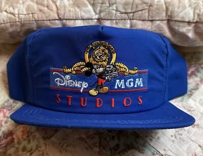 Vintage Disney MGM Studios Snapback Hat Blue Made USA- 1987 • $20