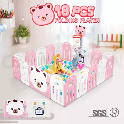 Kidbot 18 Panel Playpen Kids Safety Baby Play Pen Activity Centre Portable Fence • $189.95