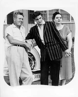 Elvis Presley Poses For A Portrait With His Parents Vernon And G - 1956 Photo • $5.79