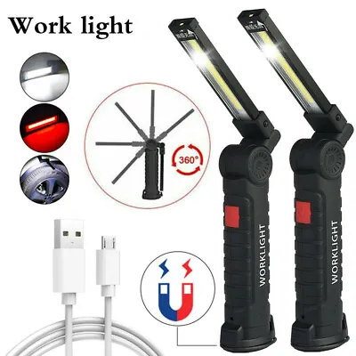 £13.32 • Buy Magnetic Folding Led Work Light COB Fishing Camping Torch USB Rechargeable UK