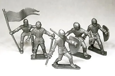 Marx Medieval Knights 5 54mm Figures 1950s Sir Valiant Castle Playset Lot • $19.70