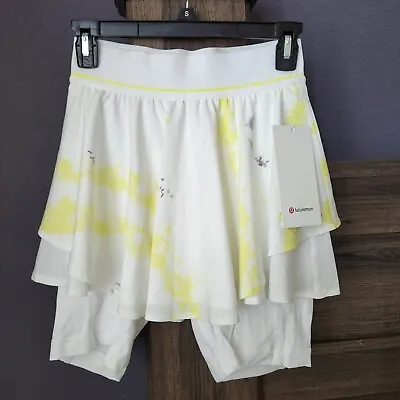 Lululemon Skirt Court Rival HR Skirt Extended Liner Cross White 4 NWT LW8AE4S • $49