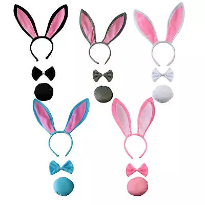 Bunny Rabbit Ear Headband Collar Bow Tie Costume Cuffs Rabbit Tail For Easter • $8.76