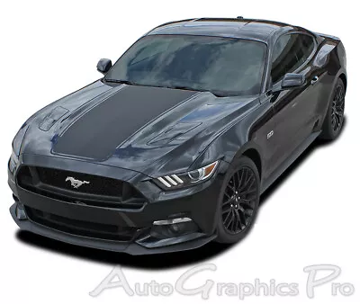 MEGA HOOD Center Stripes Pony Style Decals GT 3M Vinyl 2015-2017 Ford Mustang • $125.08