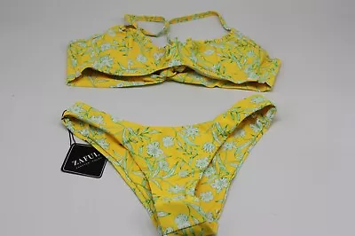 $16.98 • Buy NEW! ZAFUL Bikini Yellow With Designs Size S