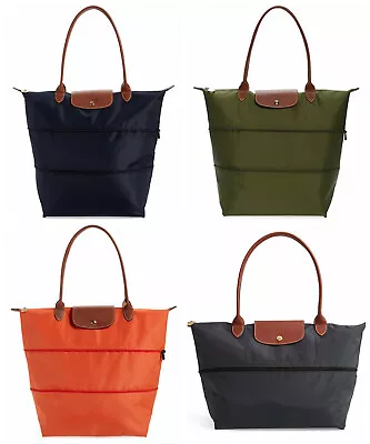 NWT Longchamp Le Pliage Expandable Large Shoulder Tote MANY COLORS Made N FRANCE • $215