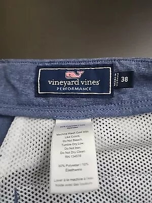 Vineyard Vines Performance Breaker Shorts Mens 38 Blue Flat Front Chino • $6