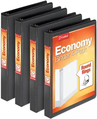 Economy 3 Ring Binder 1 Inch Presentation View Black Holds 225 Sheets Nonst • $25.39