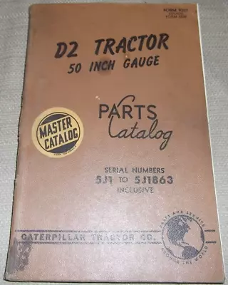 Cat Caterpillar D2 Crawler Tractor Dozer Parts Manual Book S/n 5j1-863 • $59.99