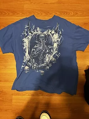 Vintage Y2K Top Heavy Dragon Skull Short Sleeve Shirt Mens Size XL • $30