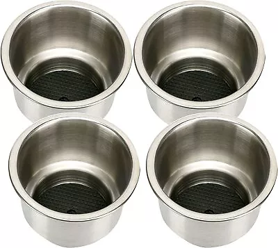 4 Pack Of Stainless Steel Cup Drink Holder With Drain For Marine Boat RV Camper • $25.99