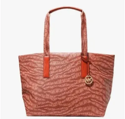 Michael Kors Signature MK Monogram Large Tote Shoulder Bag Deep Orange • $114.99