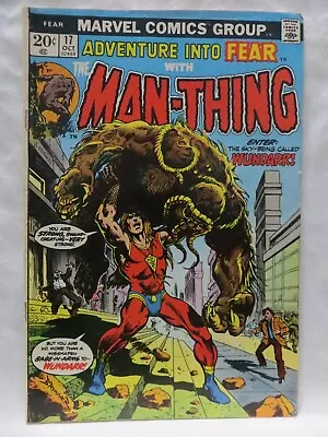 1973 Adventure Into Fear Comic Book..vol.1..no.17..marvel..bronze-age Man-thing! • $2.99