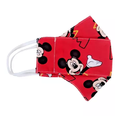 Kids Mickey Mouse Face Mask Disney Handmade Cotton Fabric Washable • $13.16