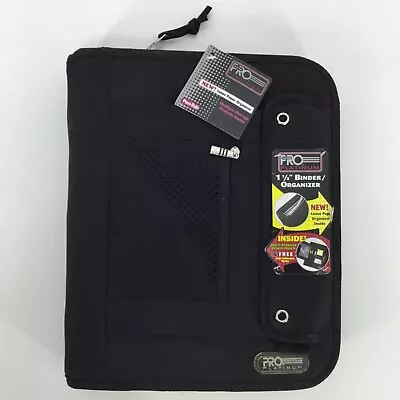 Pen Tab PRO PLATINUM 3 Ring Zip Binder Organizer Portfolio Black • $29.95