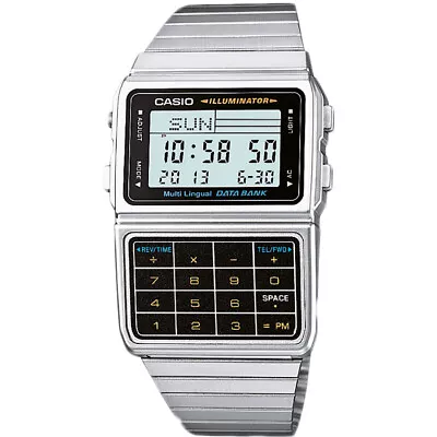 Watch CASIO DATA BANK CALCULATOR DBC-611-1DF Calculator Steel Bracelet • $215.99