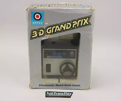 Vintage 80s Entex 3D Grand Prix Electronic Game W/Box No Power AS-IS Parts/Rep. • $79.99