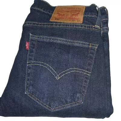 LEVI'S Jeans 519 Skinny Fit Stretch Denim W33 L32 Dark Blue (0001) Mens Strauss • £39.99