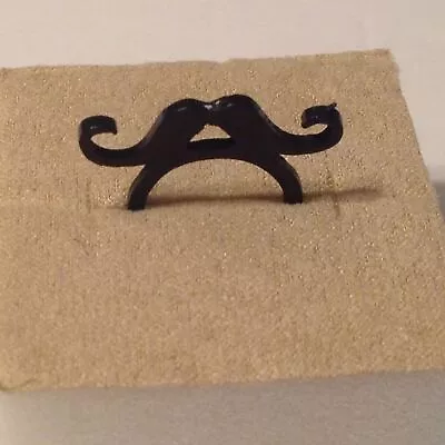 Black Metal Fashion Costume Mustache Sz 6 Ring • $6