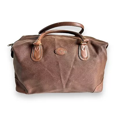 Vintage Marks & Spencer Brown Faux Leather Overnight Weekend Bag Holdall • £80