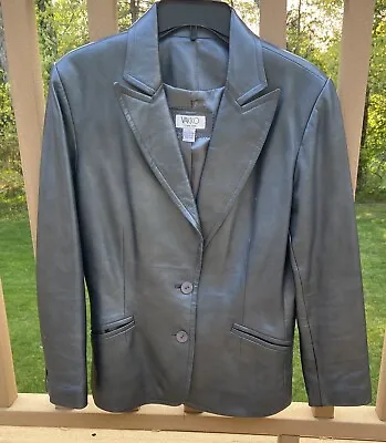 $60 • Buy Vakko New York Grey Leather Jacket Size Large Excellent