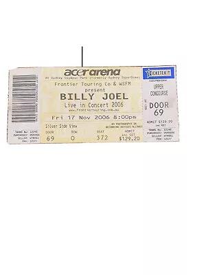 Billy Joel Concert Ticket Sydney 2006 Acer Arena *used • $13