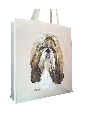 £10.99 • Buy Shih Tzu (b) Cotton Shopping Bag Tote With Gusset And Long Handles Perfect Gift
