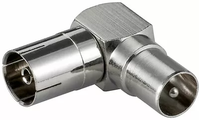 £2.57 • Buy RF Right Angle Adapter Plug To Socket For TV Coax Aerial Cables Metal Connector