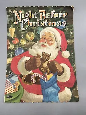 Vtg 1953 Whitman The Night Before Christmas Childrens Book FUZZY Santa Claus USA • $27.99