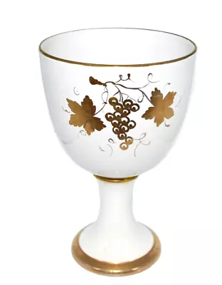 Italian  Ceramic Vase Goblet 24ct Gold Hand Painted Italy 1961 9.5'' Large • $22