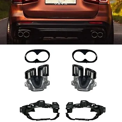 Car Rear Bumper Exhaust Pipe Tips For Benz GLB250 AMG 2020 2021-2024 Sport Black • $364.67