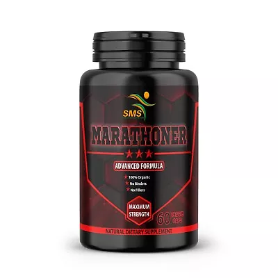 Marathoner Mens Energy Boost Support Capsules Organic 60 Vegetable Capsules Usa • $12.62