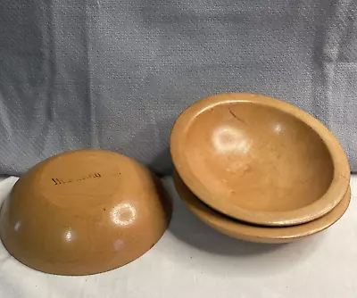 Munising Wooden Salad Bowl Set Of 3 Made In Michigan 6  Vintage MCM Lot • $20